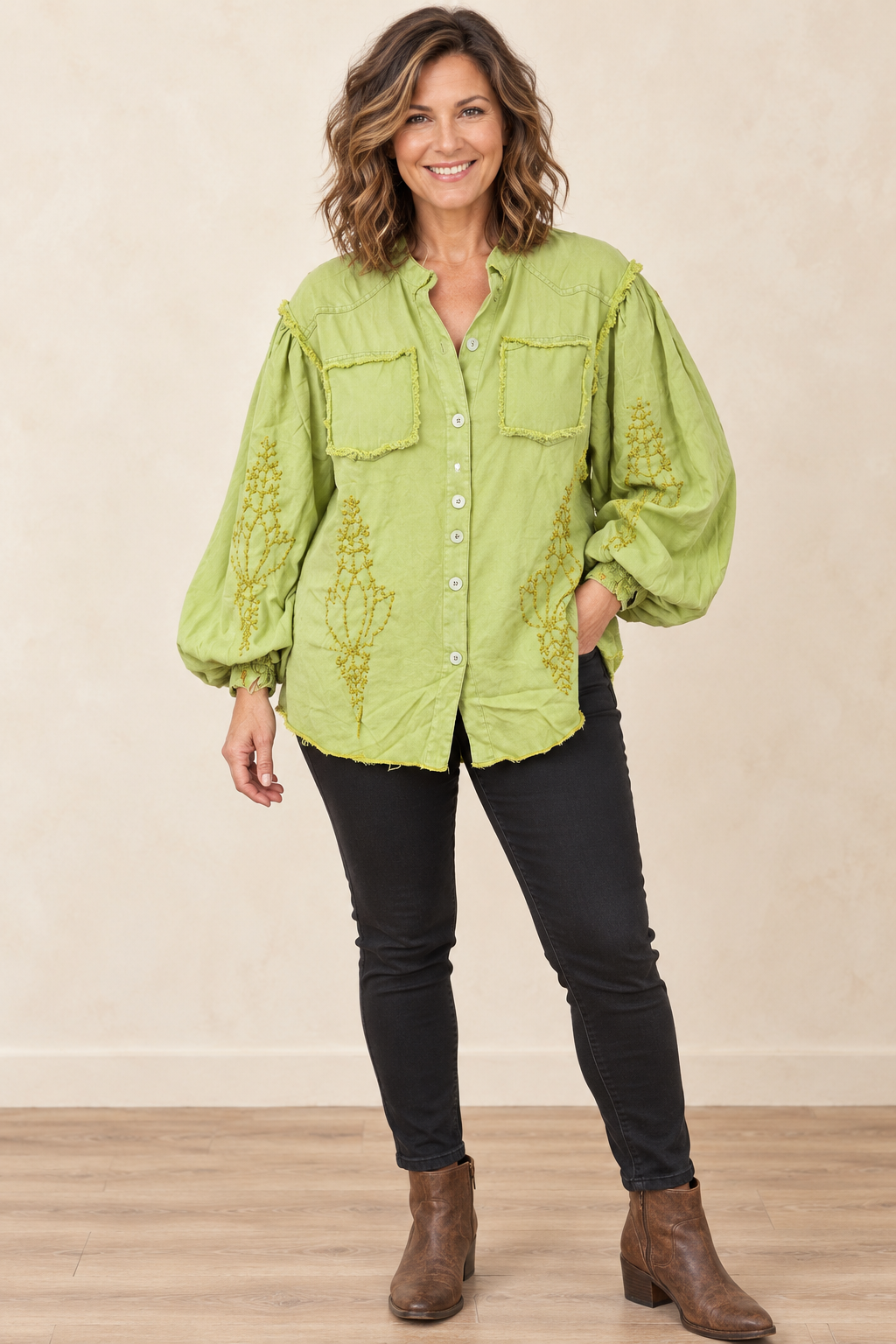 A Rare Bird Ray of Sunshine Top Green