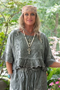Jaded Gypsy Softly Worn Eyelet Crop Top