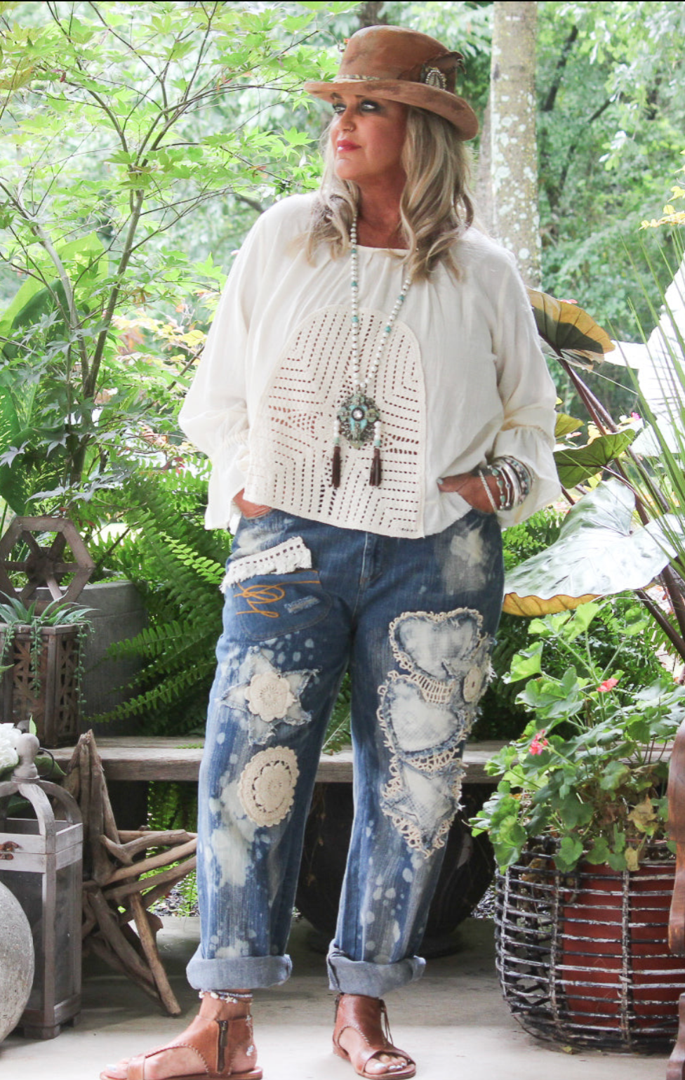 Jaded Gypsy Celestial Drift Top - Parchment
