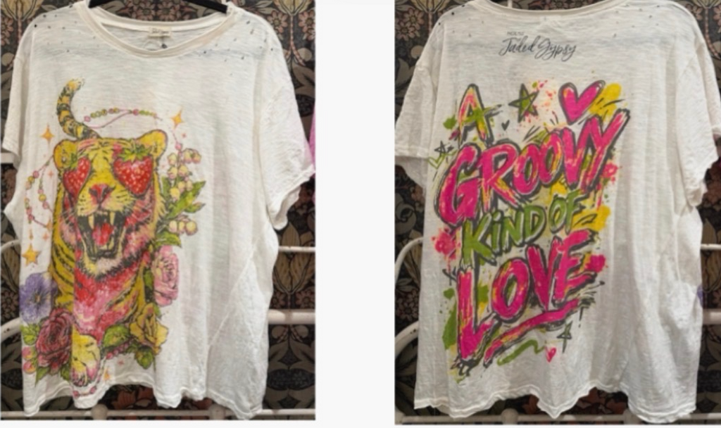 House of Jaded Gypsy Worn and Weathered Tee- Tigers Love