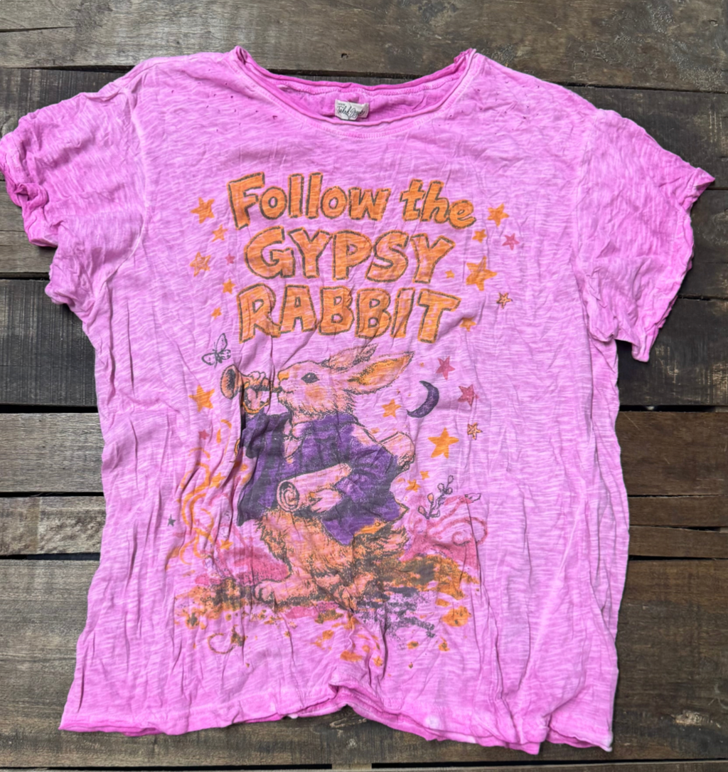 House of Jaded Gypsy Worn and Weathered Tee-  Gypsy Rabbit