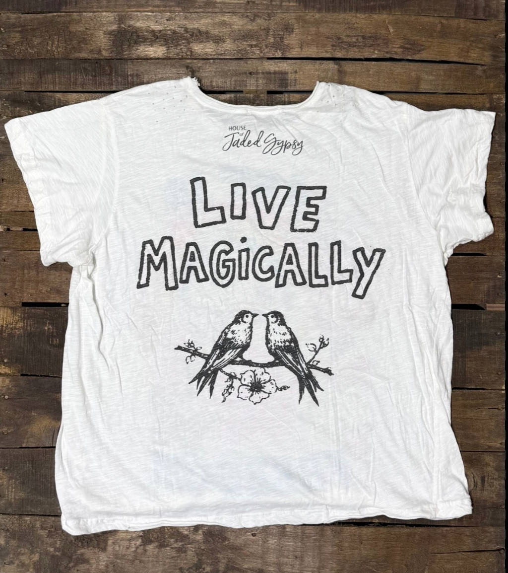 House of Jaded Gypsy Weathered and Worn Tee- Derby
