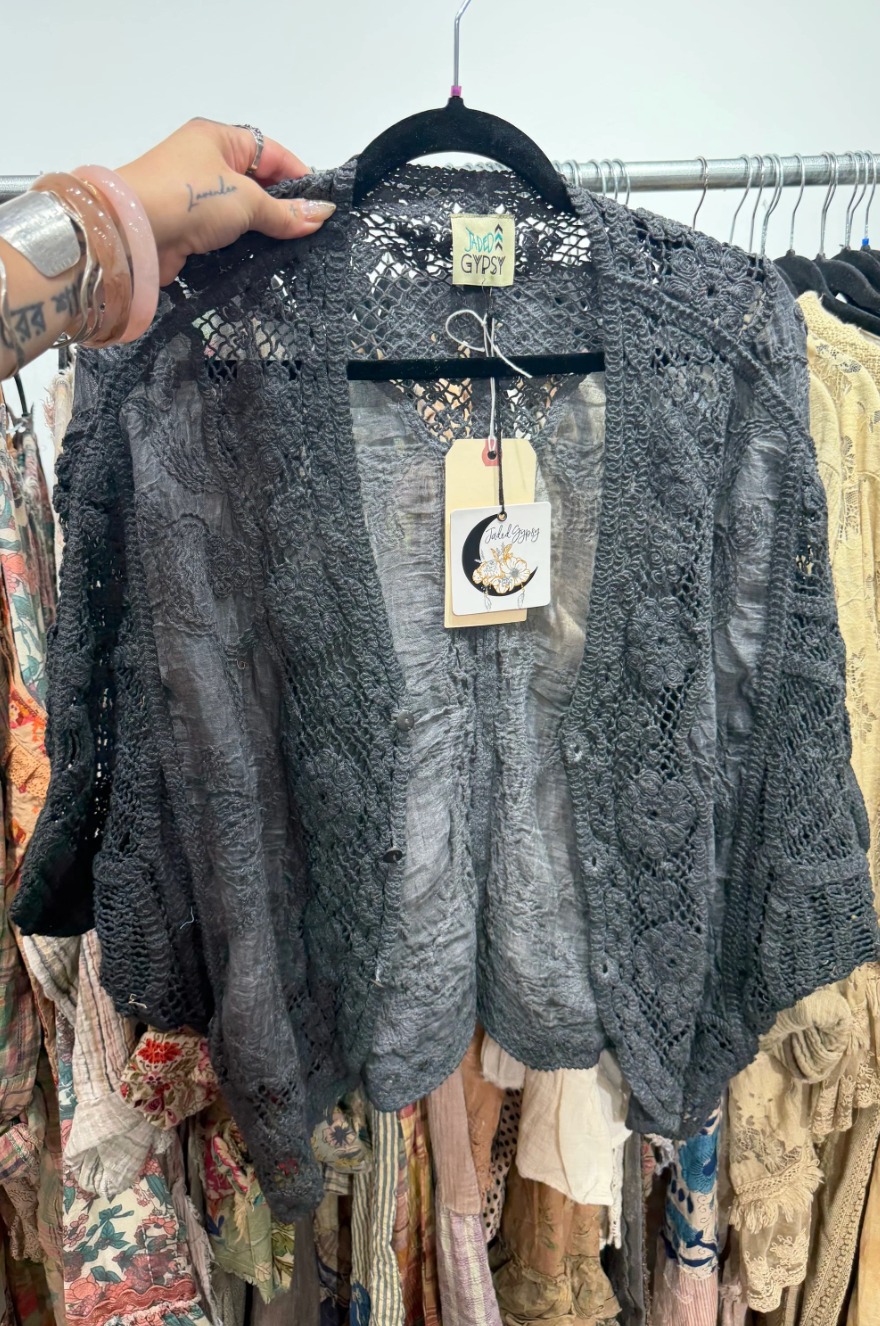 Jaded Gypsy Garden Melody Top - Charcoal