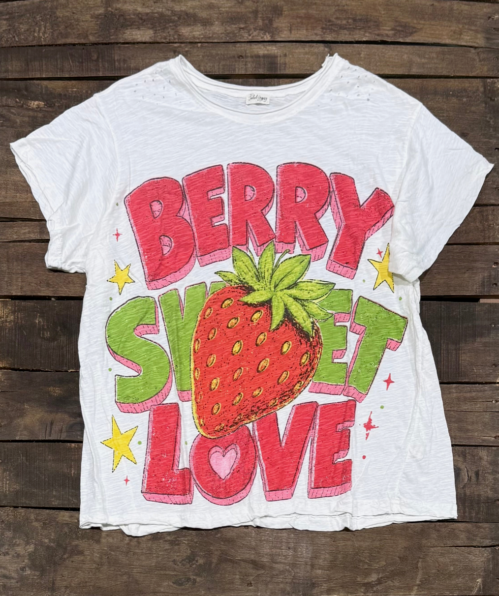 House of Jaded Gypsy Weathered and Worn Tee- Berry Sweet