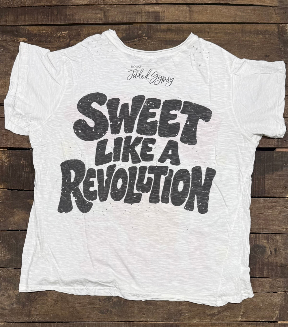 House of Jaded Gypsy Weathered and Worn Tee- Berry Sweet