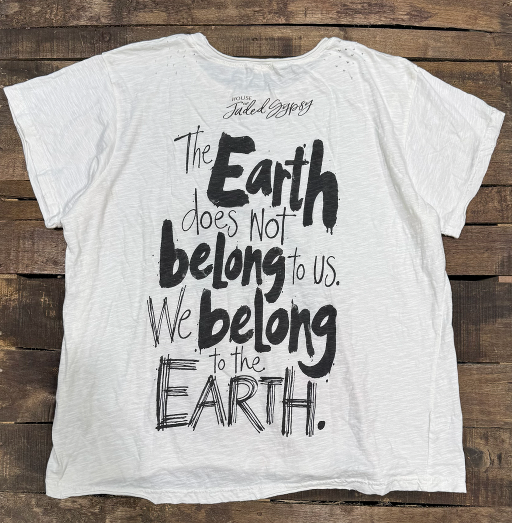 House of Jaded Gypsy Weathered and Worn Tee- Prairie O/S