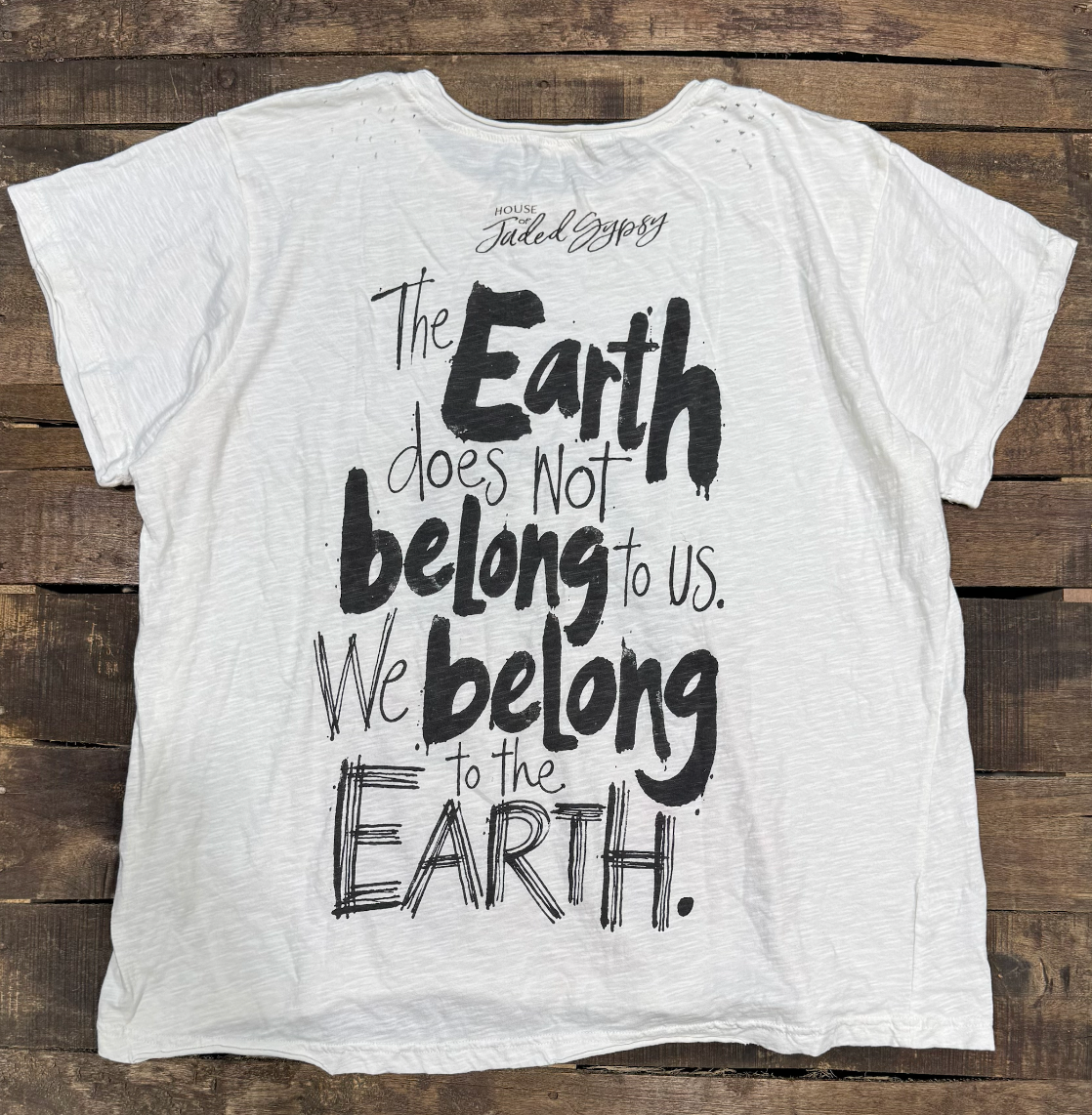House of Jaded Gypsy Weathered and Worn Tee- Prairie O/S