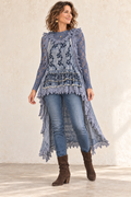 Ruffle Up Hi-Lo Top - Chambray