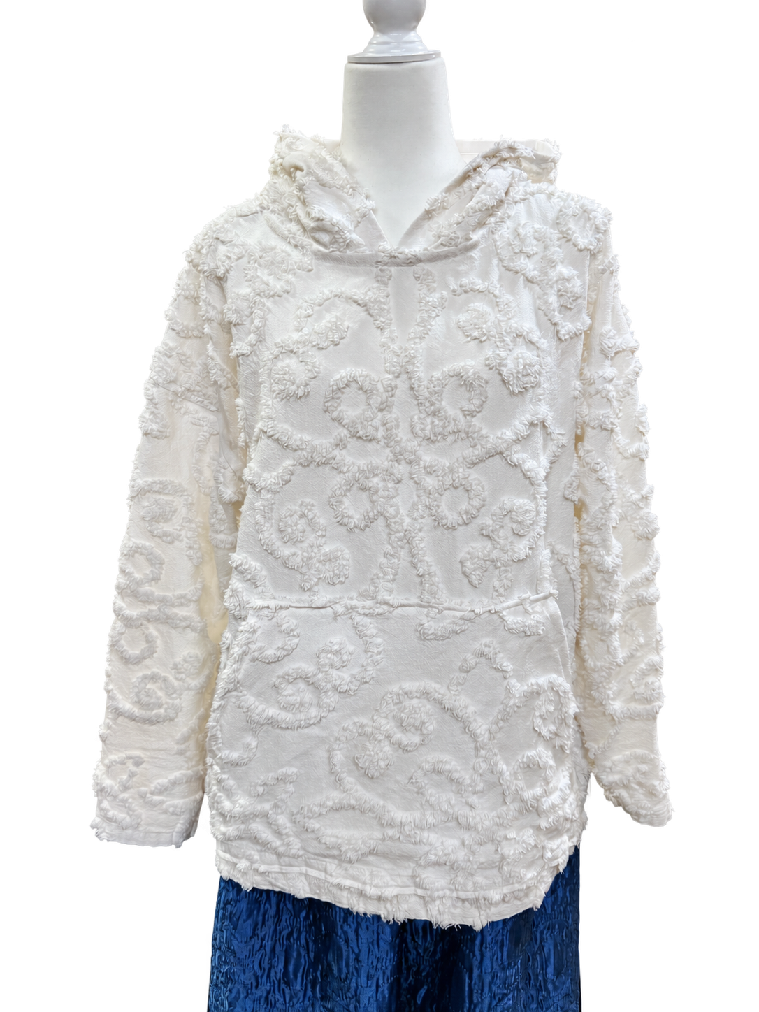 Quilted hoodie by BMANN by Bridget White Chenille