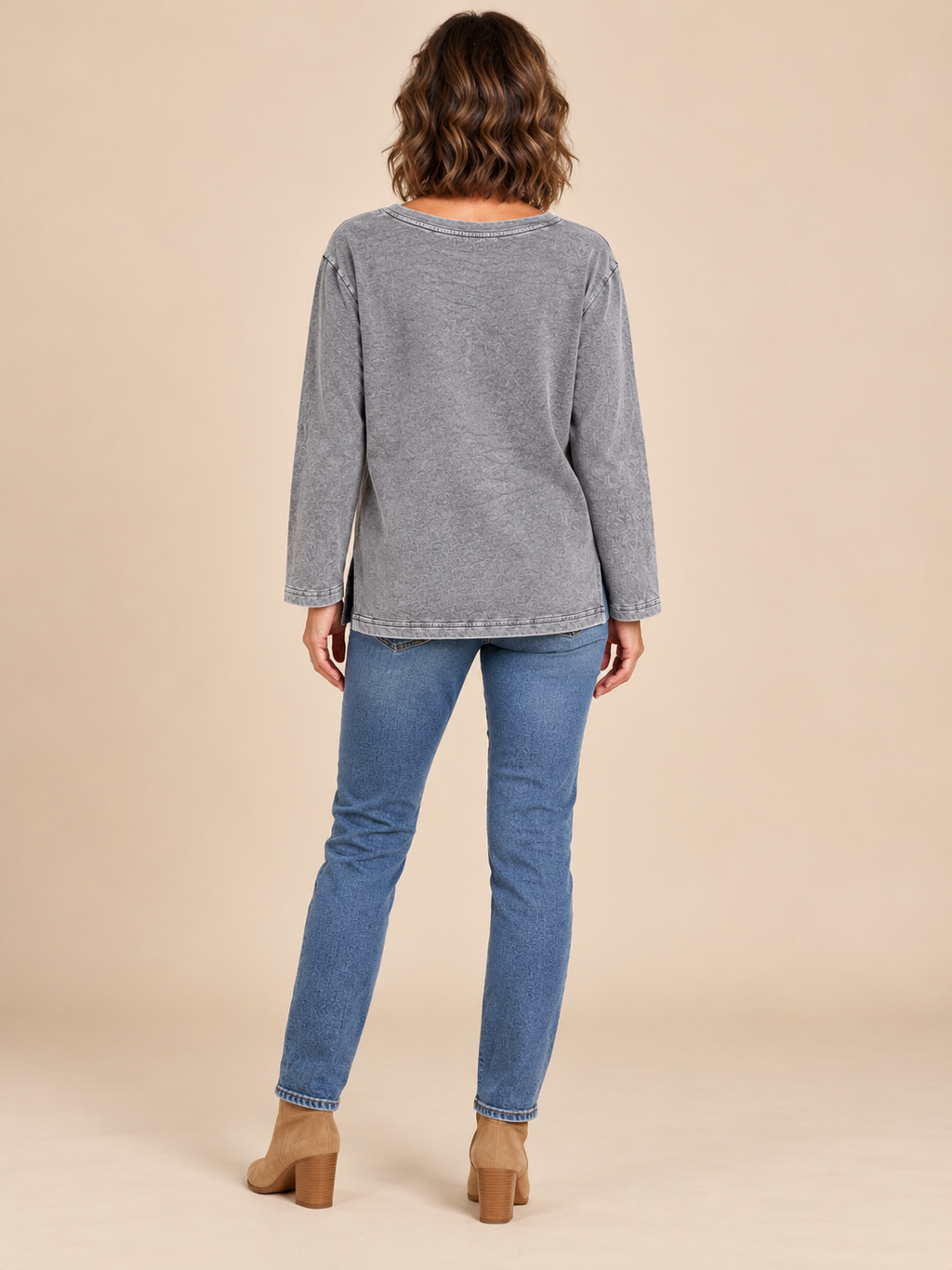 Paper Lace Grey Bird Top