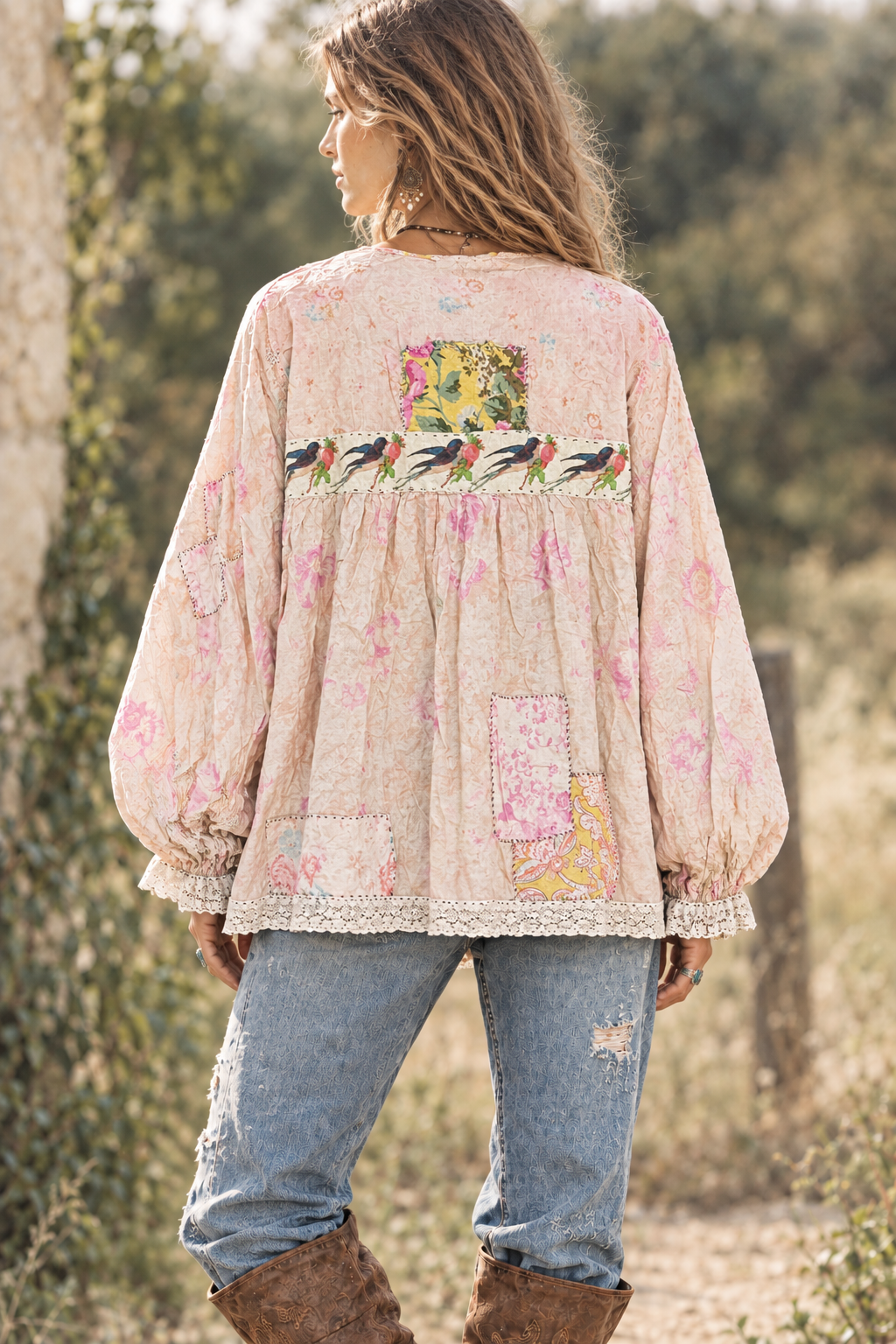 House of Jaded Gypsy Weathered Wildflower Top-Roses