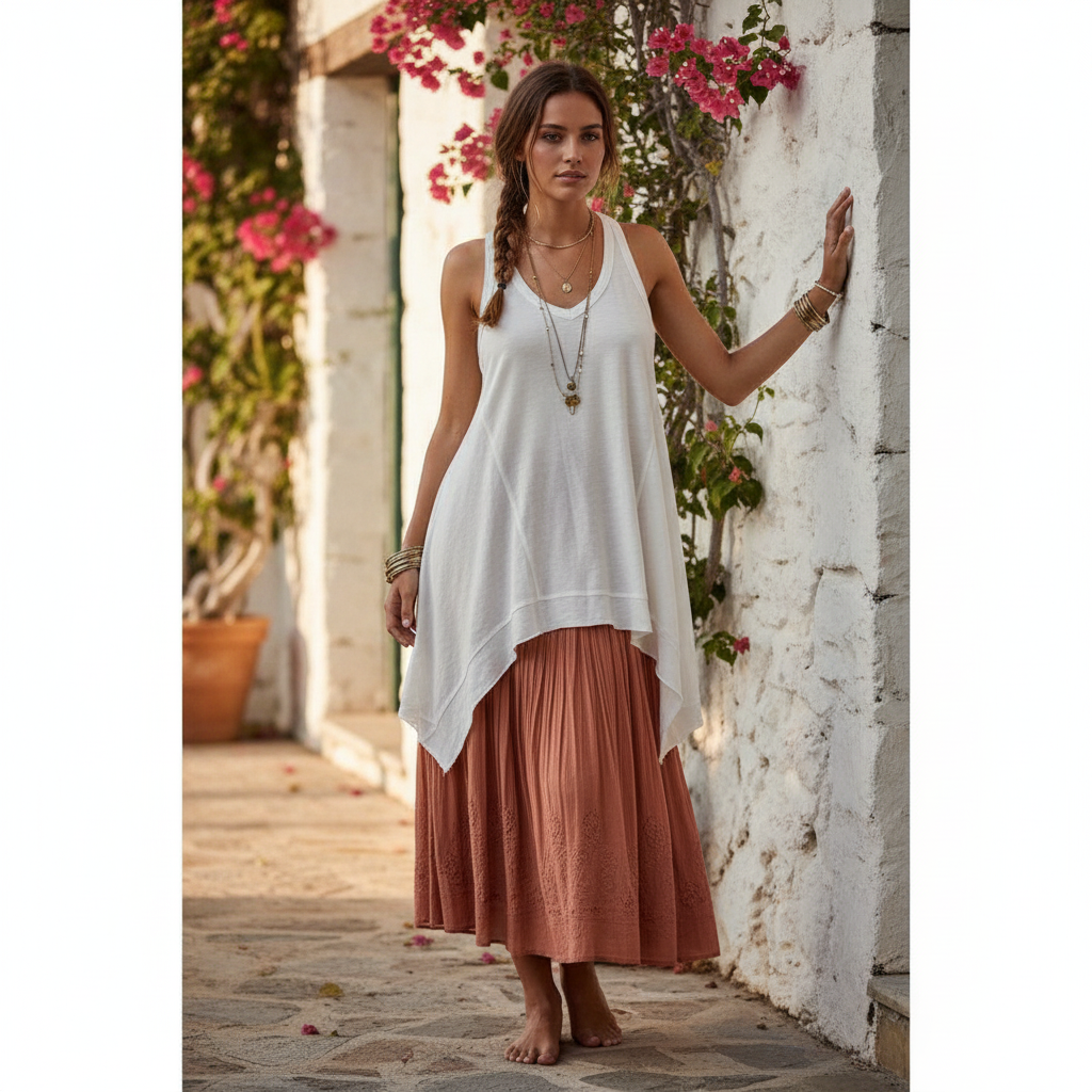 Jaded Gypsy Beyond The Moon Tank - Parchment