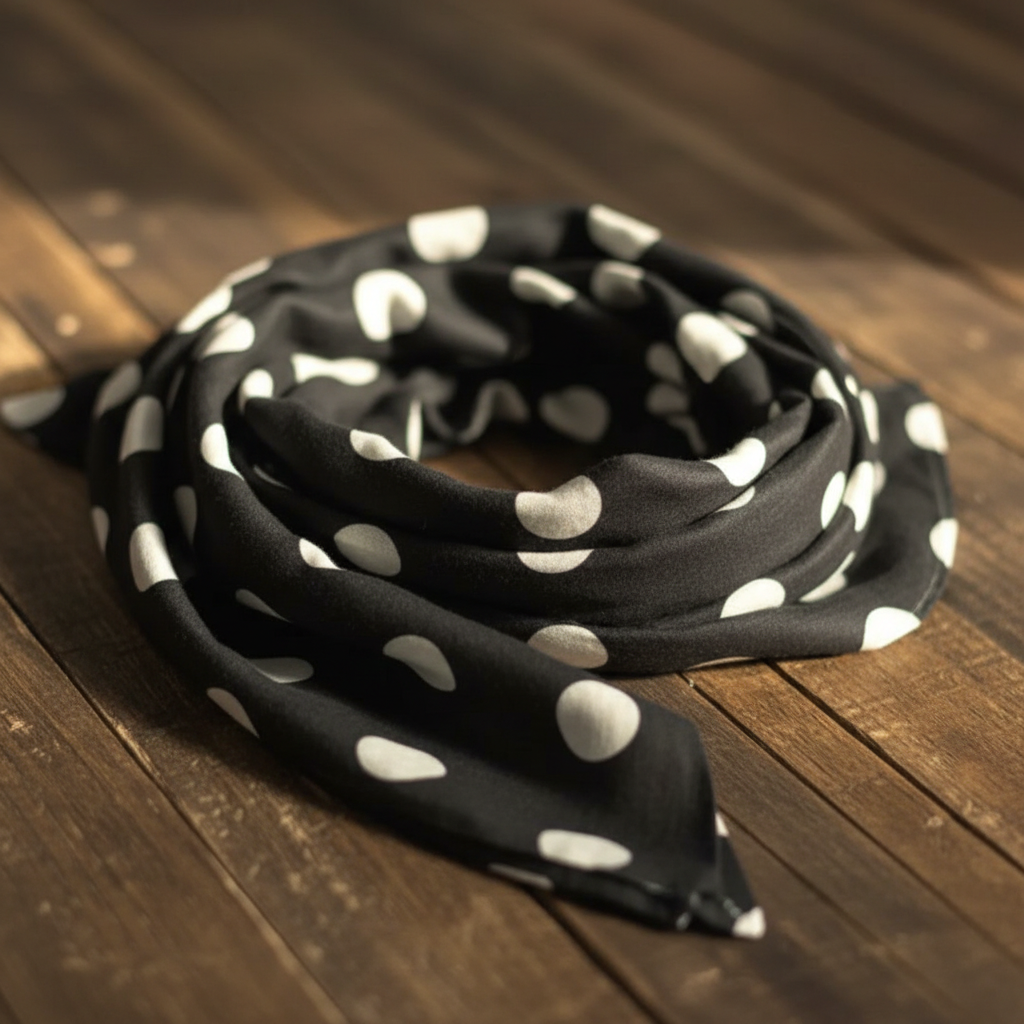 Black Polka Dot Scarf