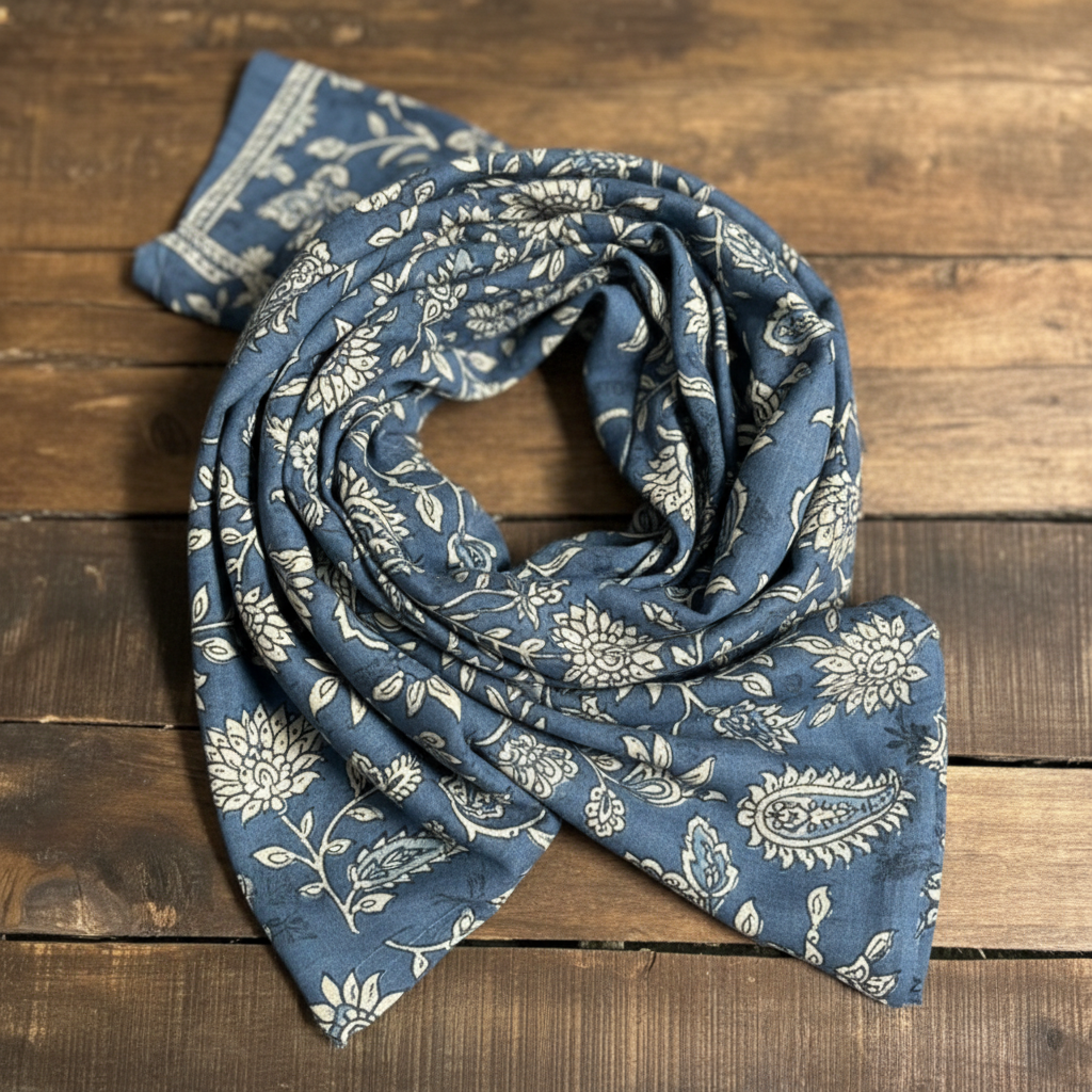 Blue Paisley Scarf