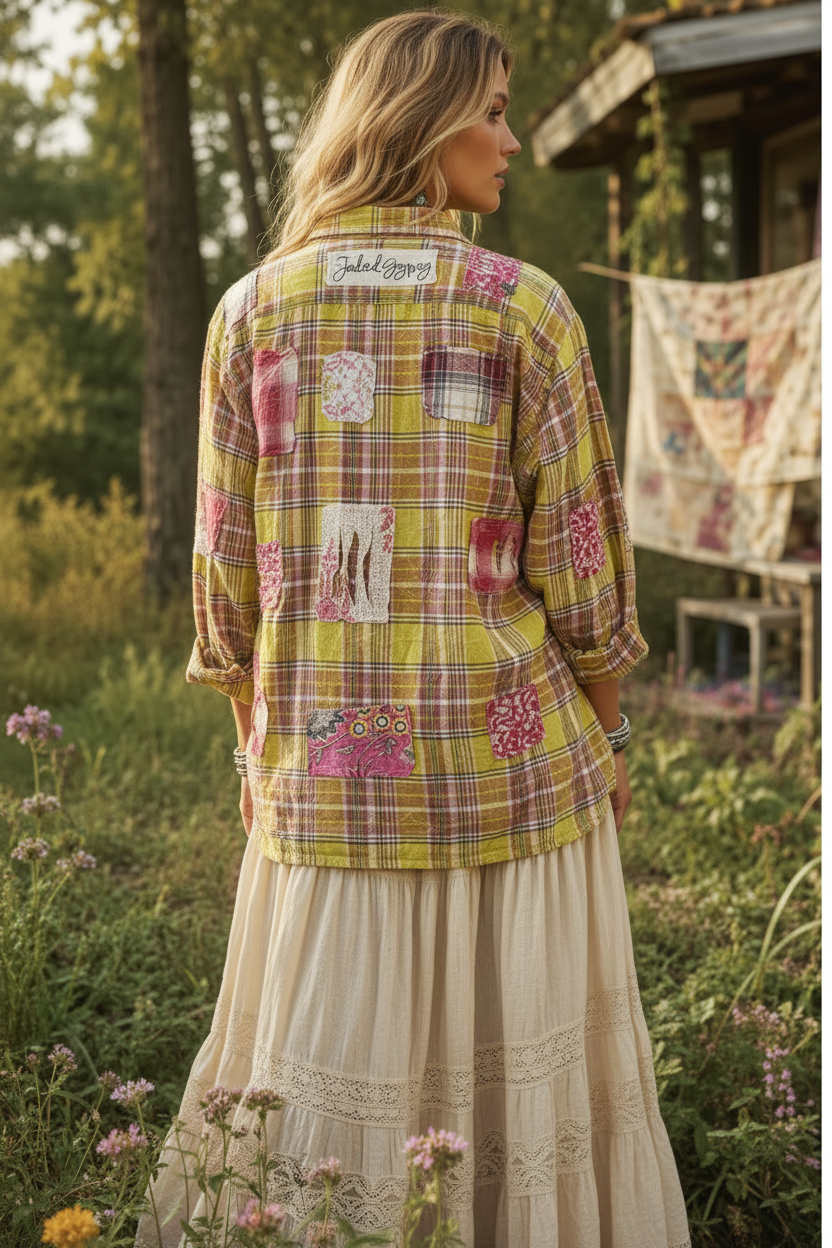Botanical Gardens Cotton Top - Blonde Model Back