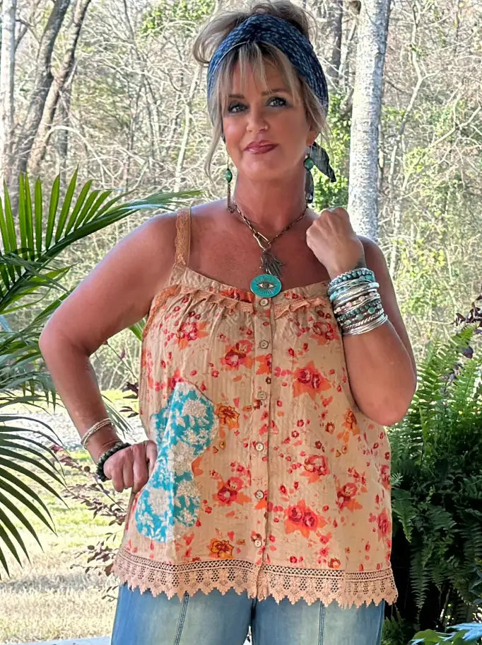 Jaded Gypsy  Field of Flowers Tank