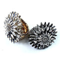 Flower Burst Stretch Ring - Silver