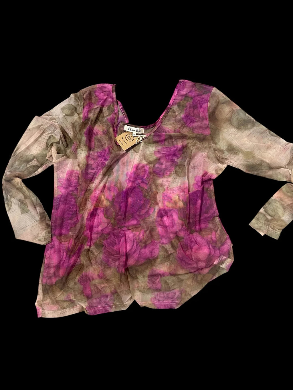 Rare Bird Mesh Top  Roses Roses
