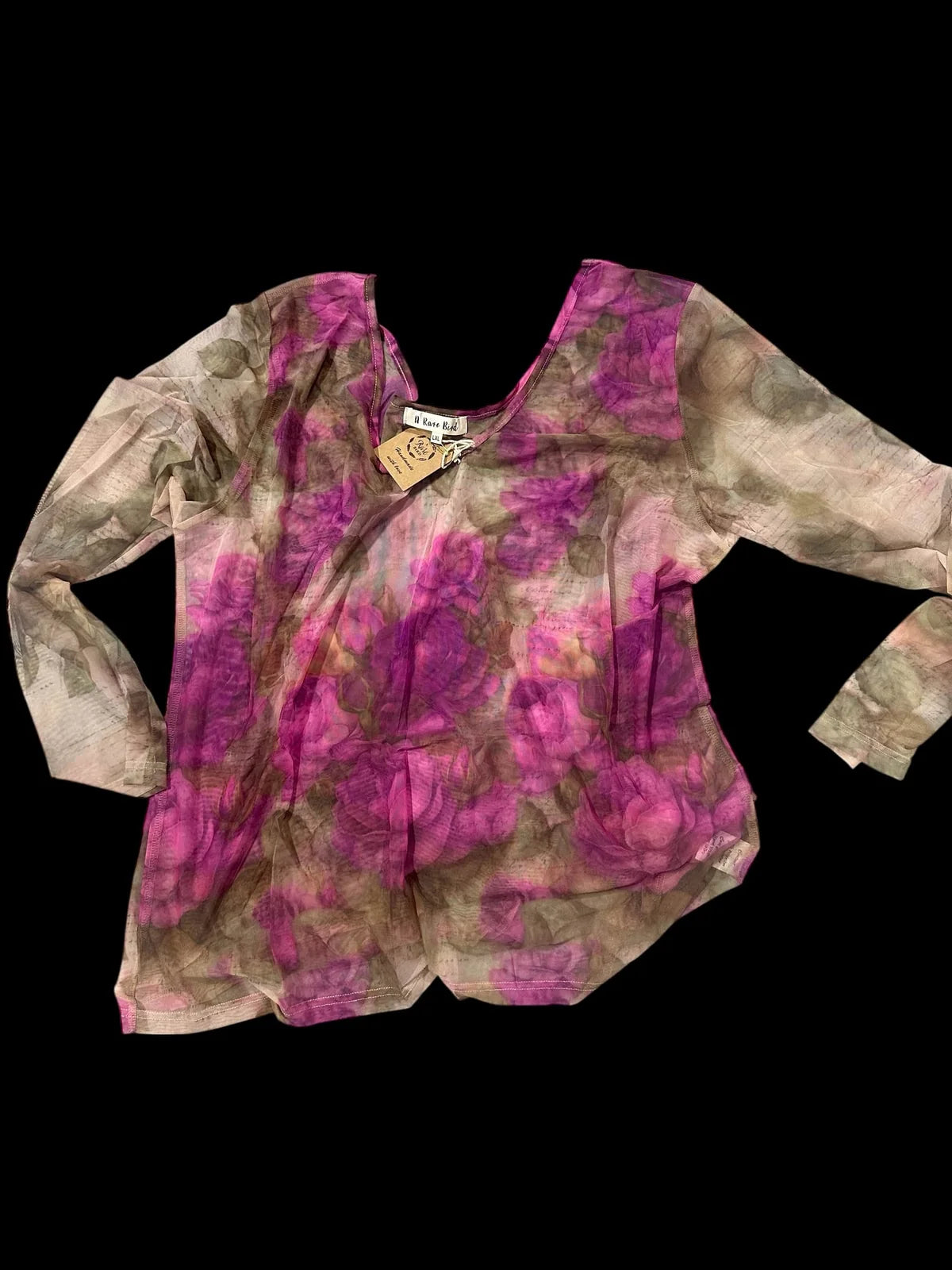 Rare Bird Mesh Top  Roses Roses
