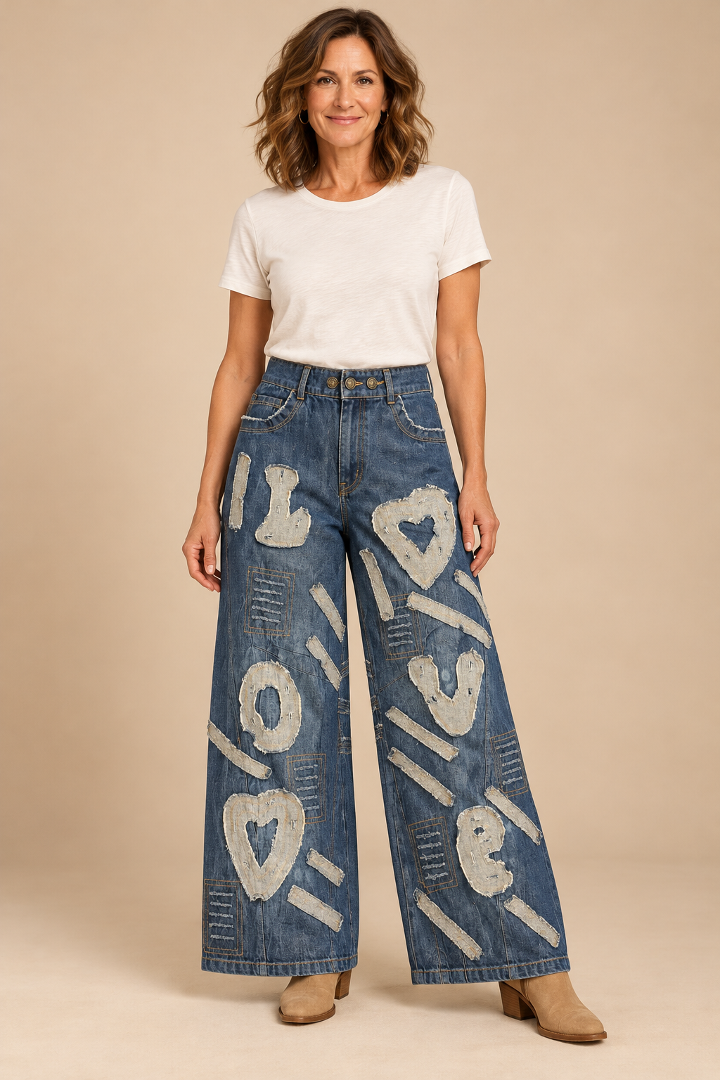 Paper Lace Blue Love Denim Pants