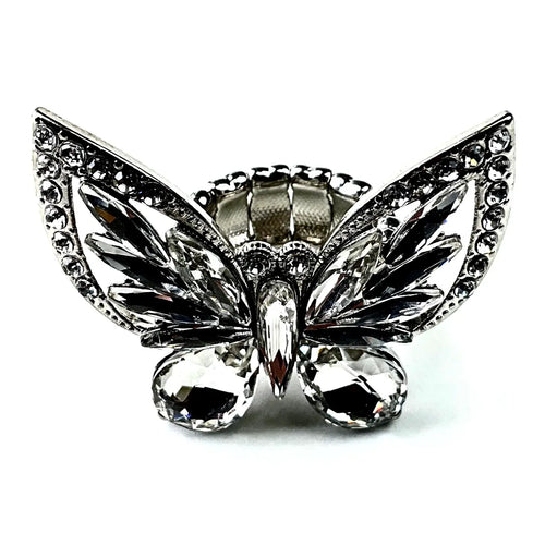 Crystal Stretch Butterfly Ring