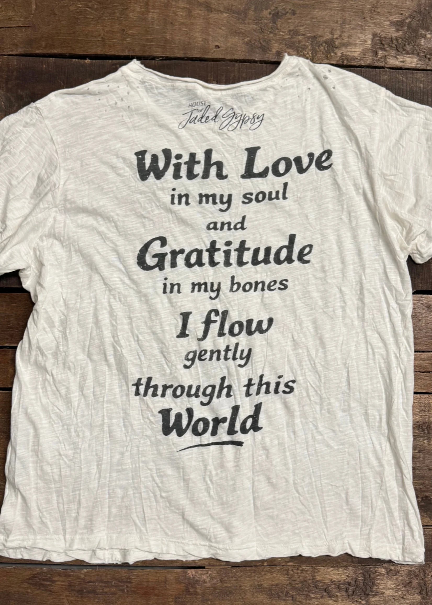 Jaded Gypsy Worn and Weathered Tee- Moon Dust