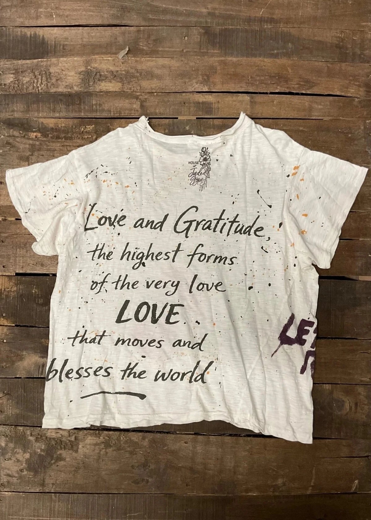 House of Jaded Gypsy Worn and Weathered Tee-  Love Rules