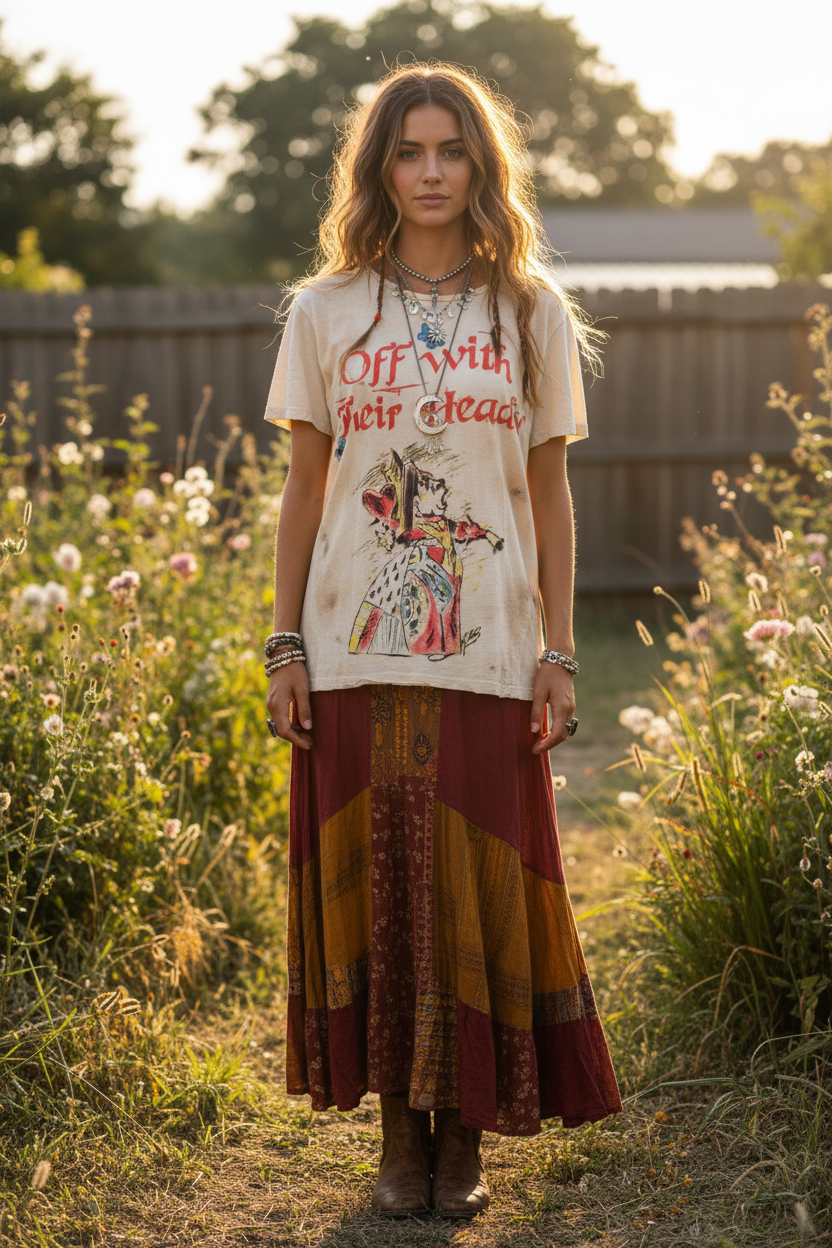 Jaded Gypsy Moon Dance Tee - Royal Rebel