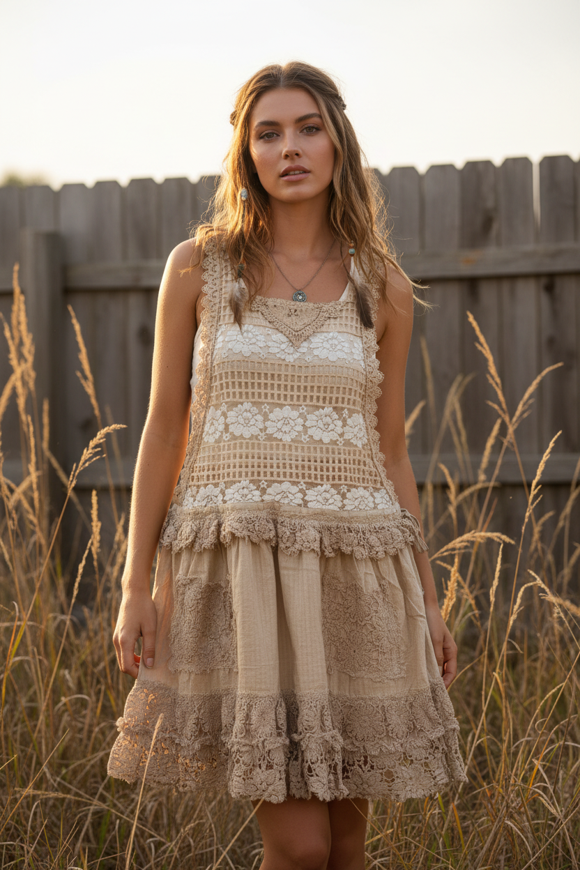 Jaded Gypsy Tattered Treasure Tunic on Model