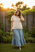 Jaded Gypsy Trellis Dreams Top on Model