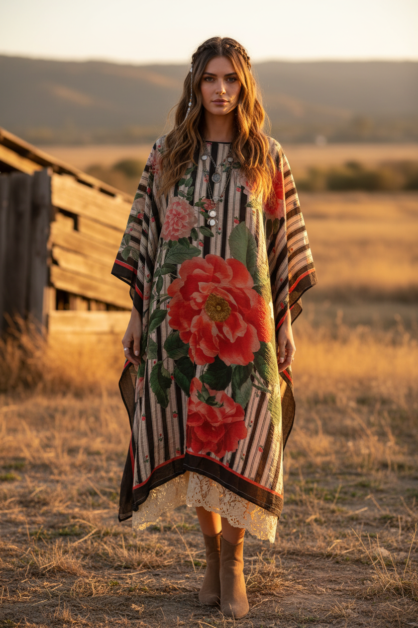 Jaded Gypsy Twilight Veil Poncho on Model