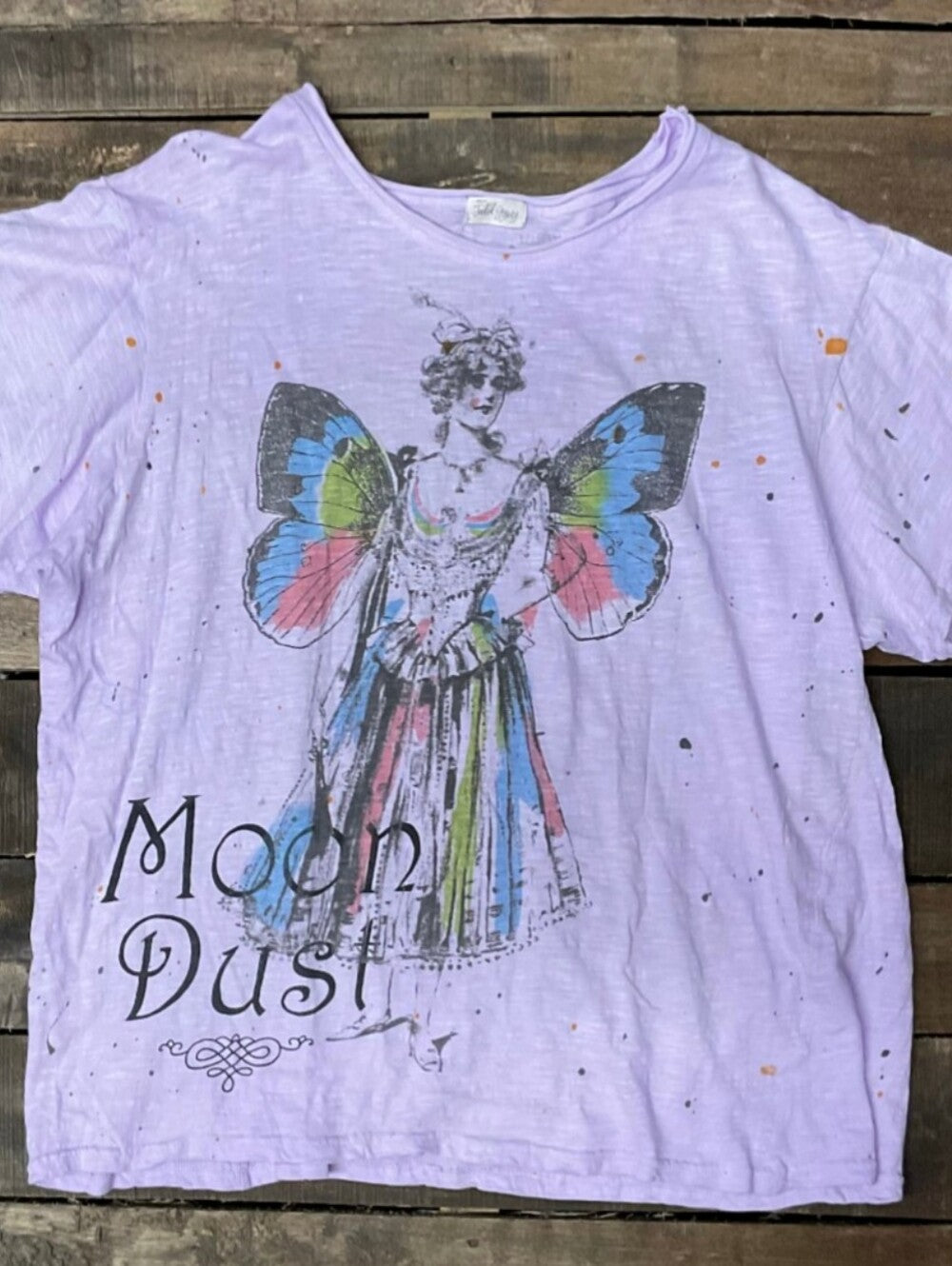 House of Jaded Gypsy Worn and Weathered Tee- Moon Dust