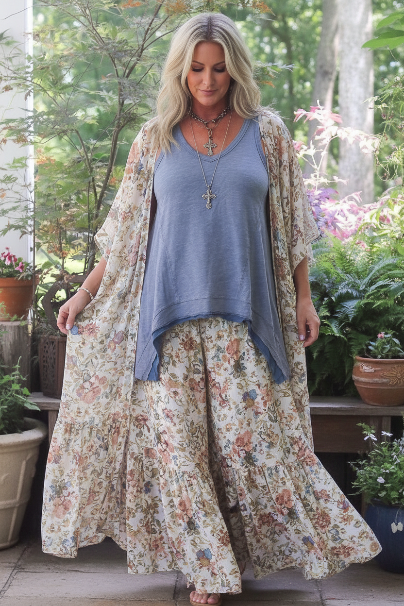 Layered under Kimono