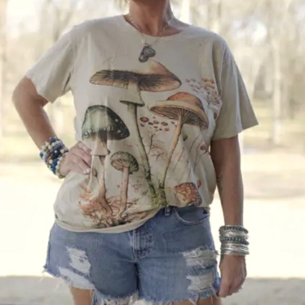 Cottagecore Mushroom Garden Tee