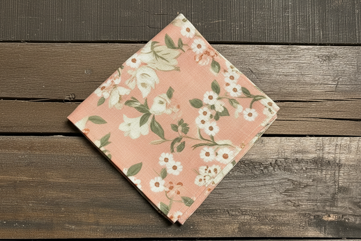 Peach Floral Scarf