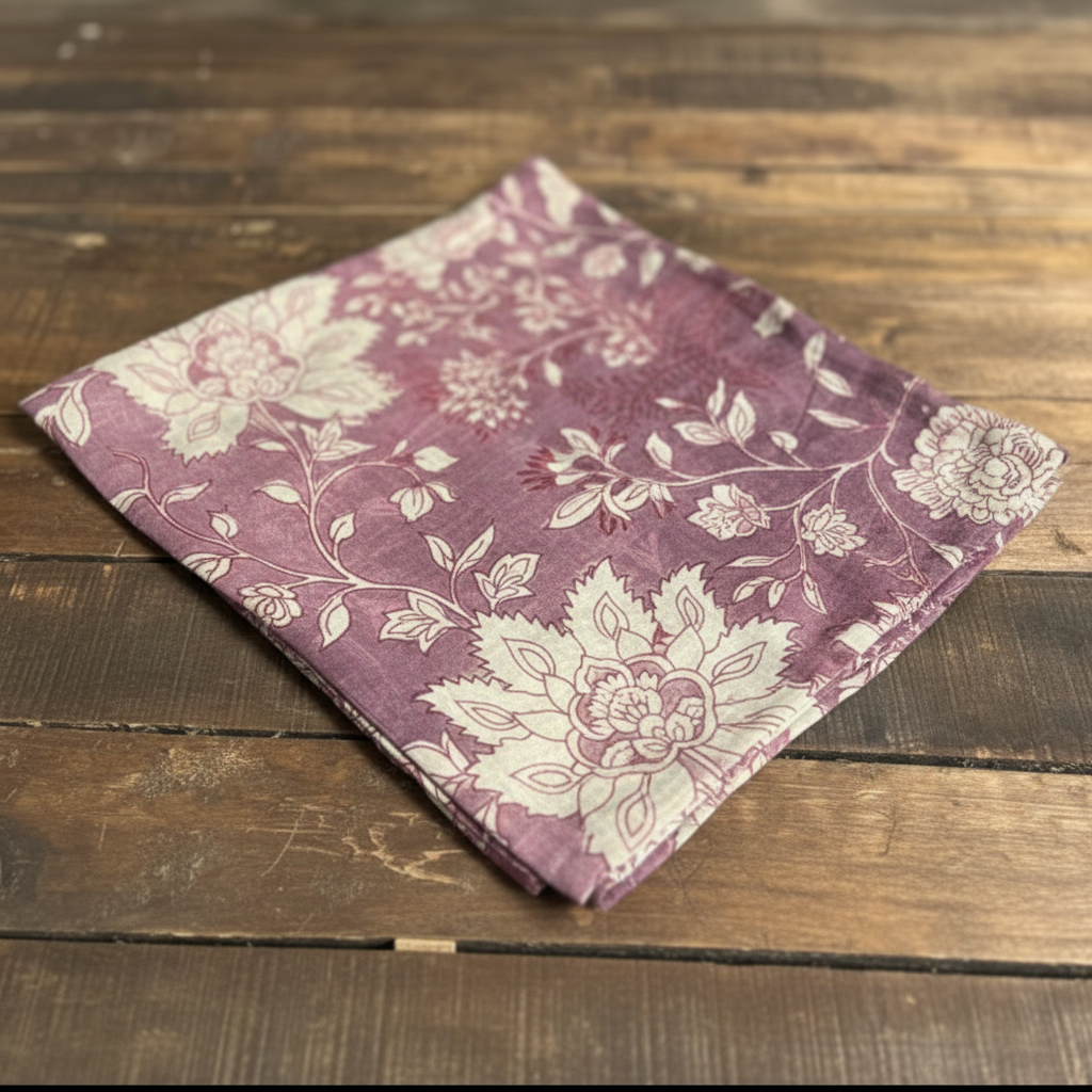 Purple Floral Scarf