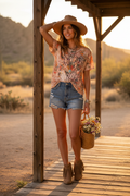 Ram Dass Floral Tee - Model Shot