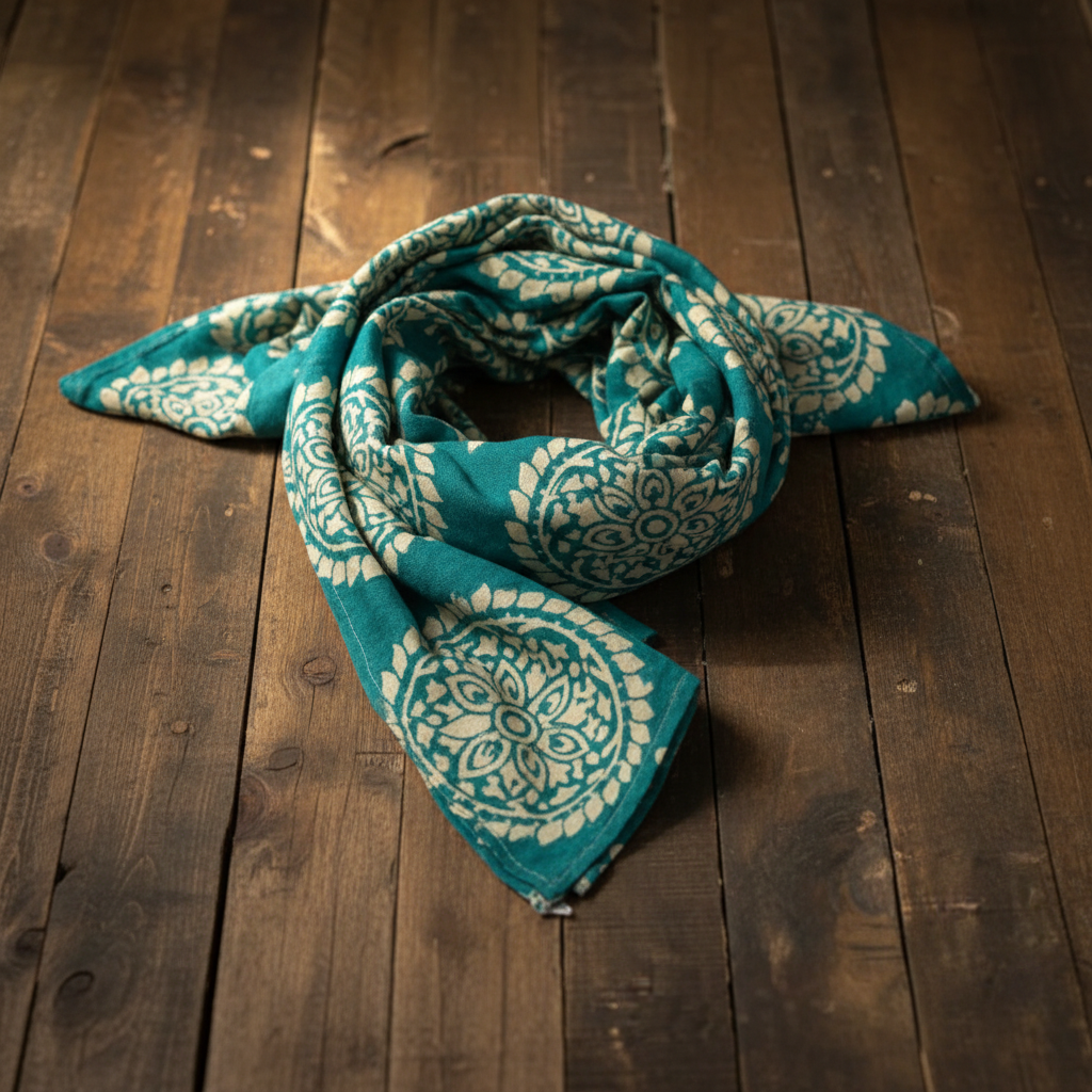 Teal Medallion Scarf